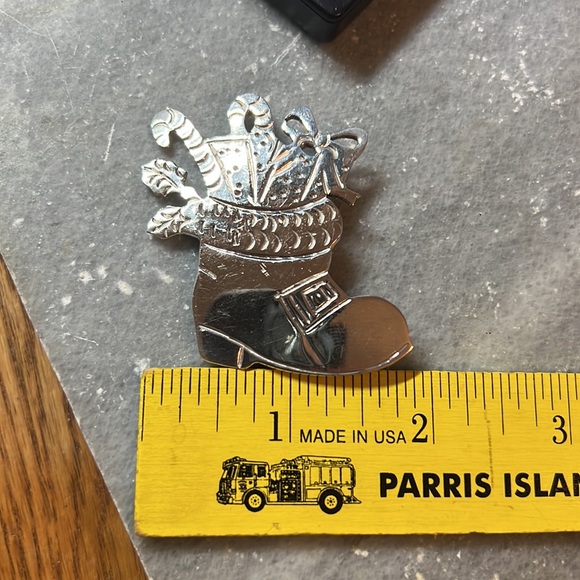Vintage Sterling Silver Taxco Christmas Stocking or Boot Brooch